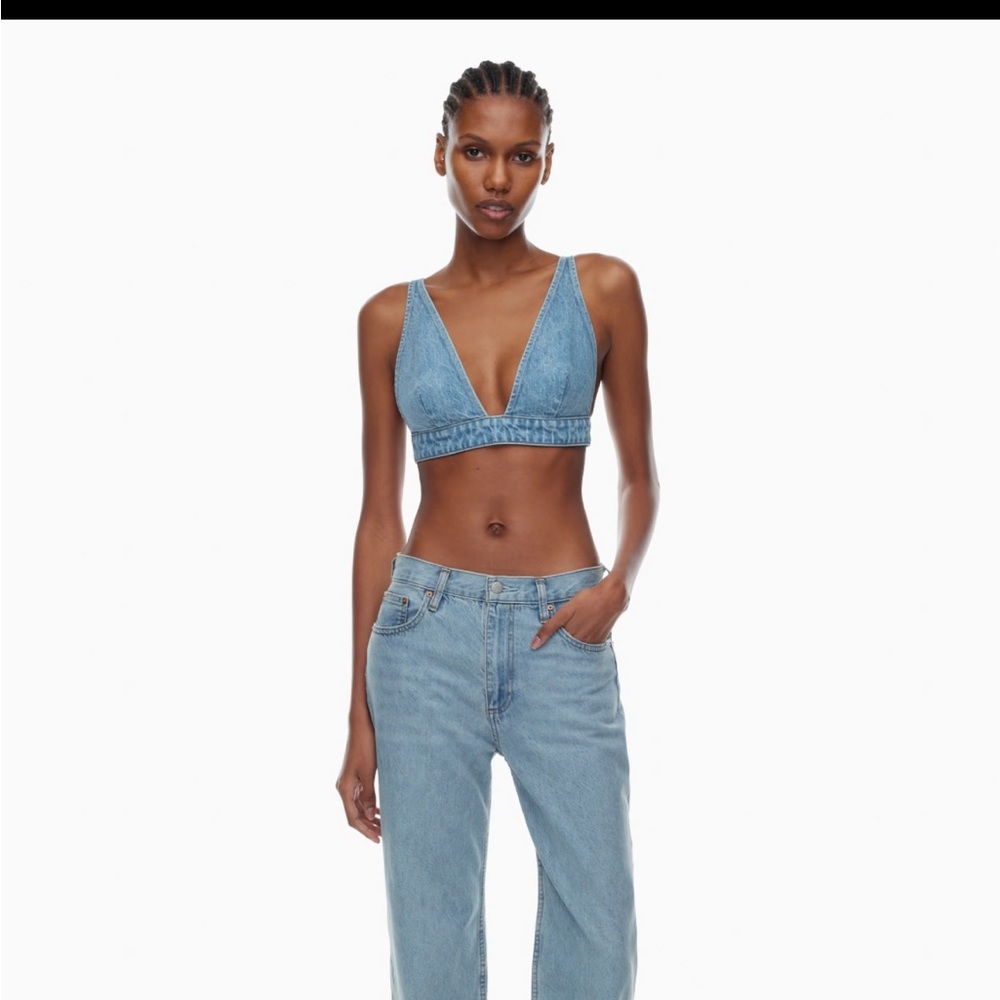 Denim forum crop top